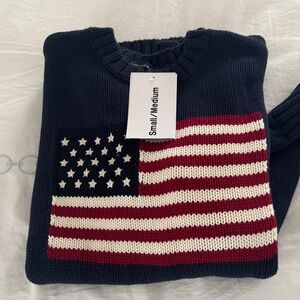 Brandy Melville Navy Flag Sweater